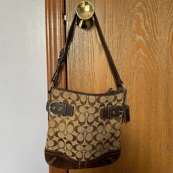 Coach Bags Vintage Coach Signature Jacquard Monogram Shoulder Bag